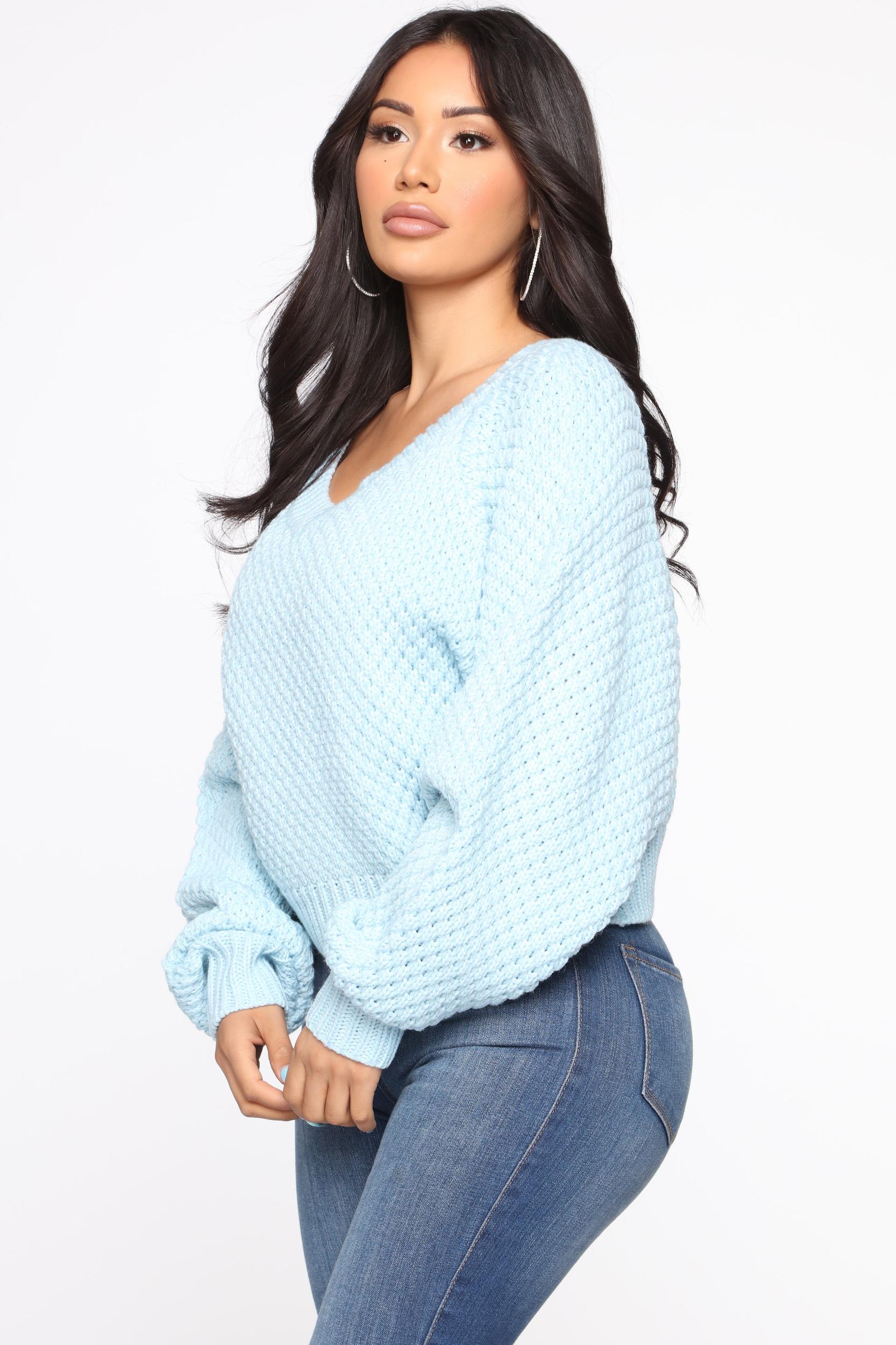 I Adore You Sweater - Blue Female Product Image