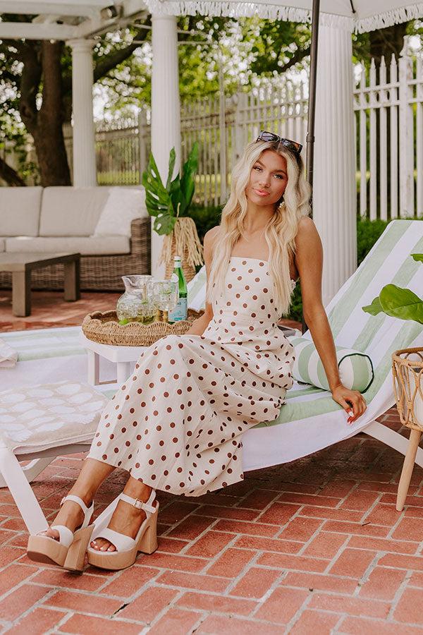 Spotted In The Vineyard Linen-Blend Maxi Dress Product Image