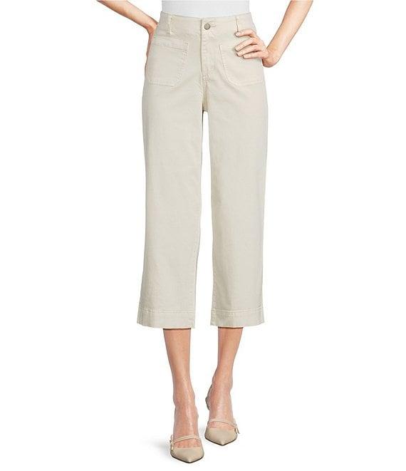 APNY Stretch Denim Cropped Wide Leg Jeans Product Image