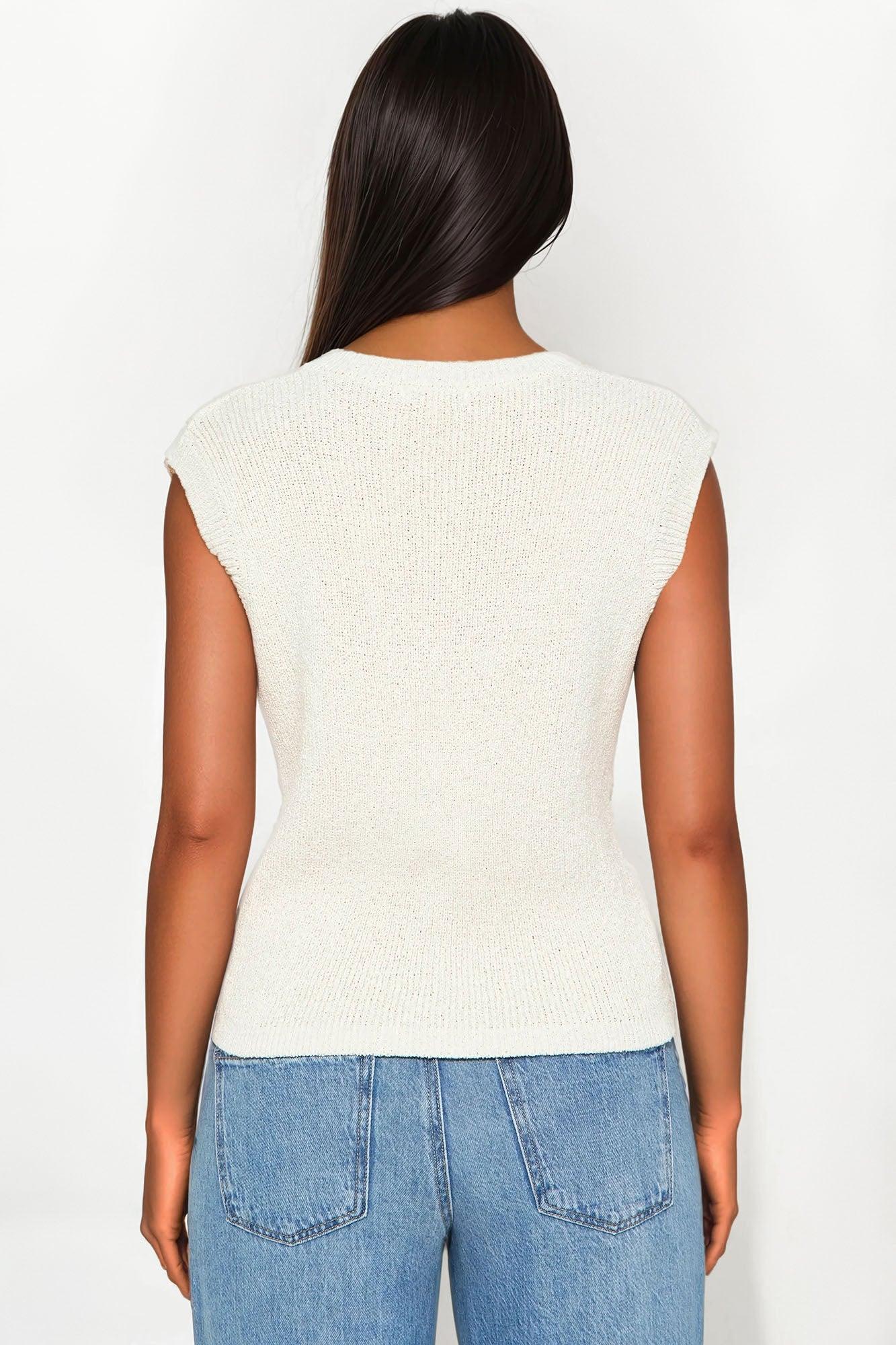 Perfectly Sweet Sweater Vest - Cream Female Product Image