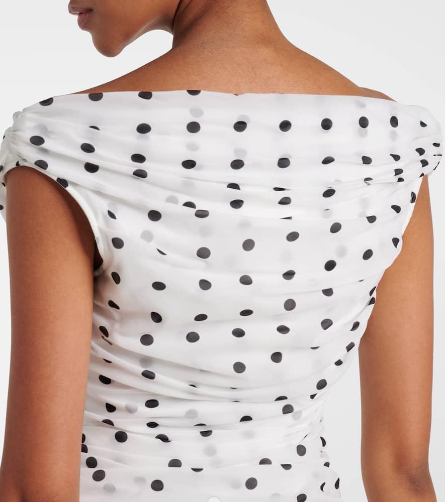 JACQUEMUS Women Rita Pois Long Dress In White Product Image