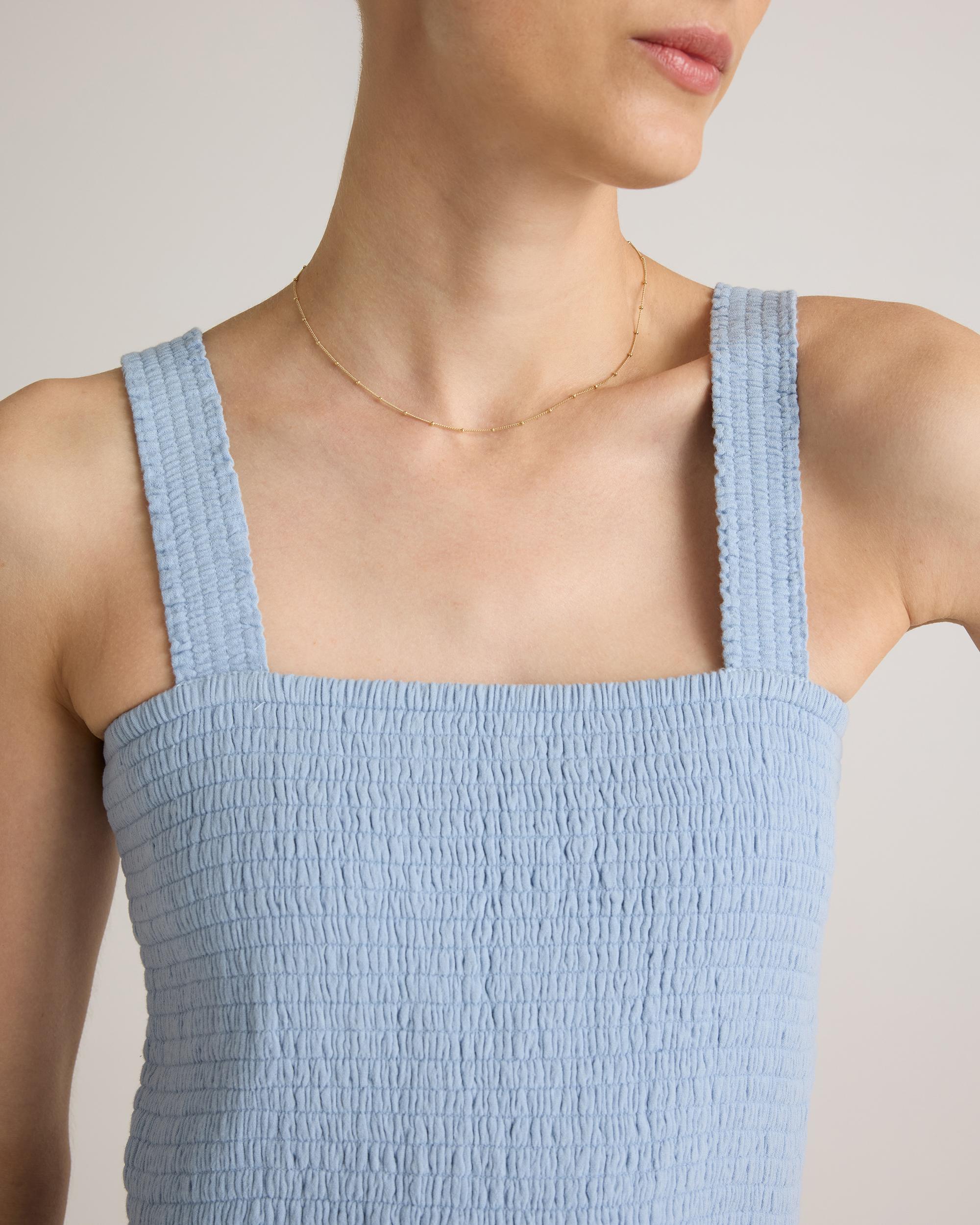 Quince | Women's Gauze Smocked Sleeveless Maxi Dress Organic Cotton Product Image