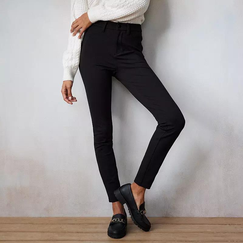 Women's LC Lauren Conrad High Rise Super Skinny Ponte Pants, Size: XS, Black Product Image