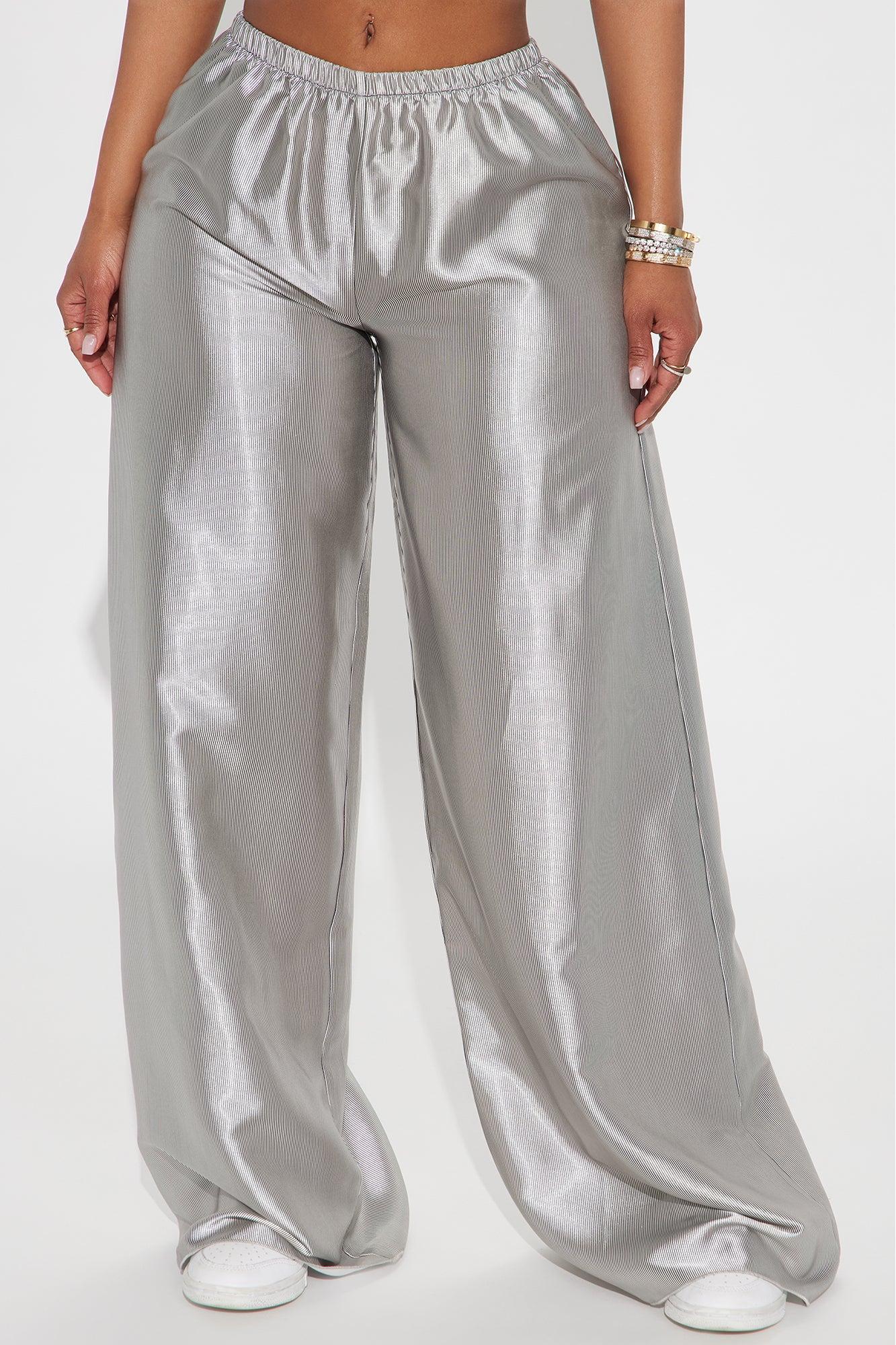 Emeline Pinstripe Satin Pant - Black/combo Product Image