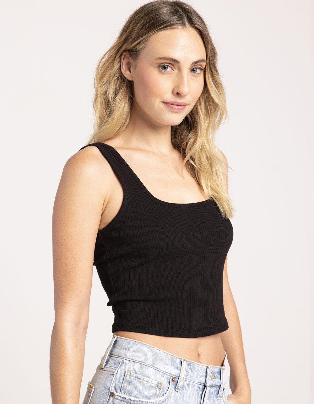 FULL TILT Square Neck Womens Tank - BLACK Product Image