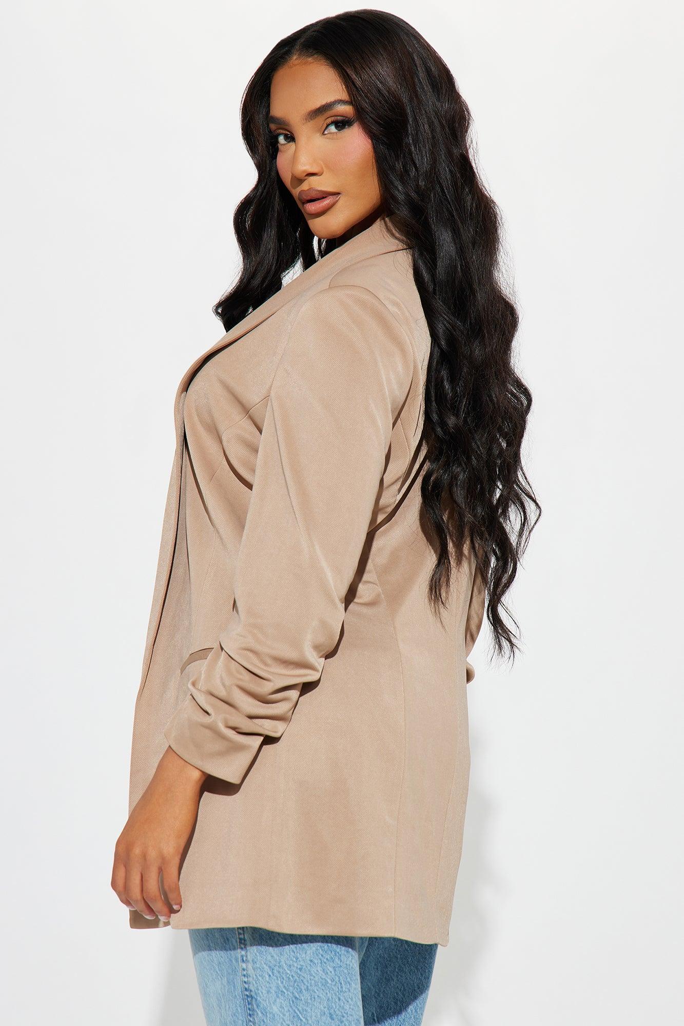 The Harlow Blazer - Taupe Product Image