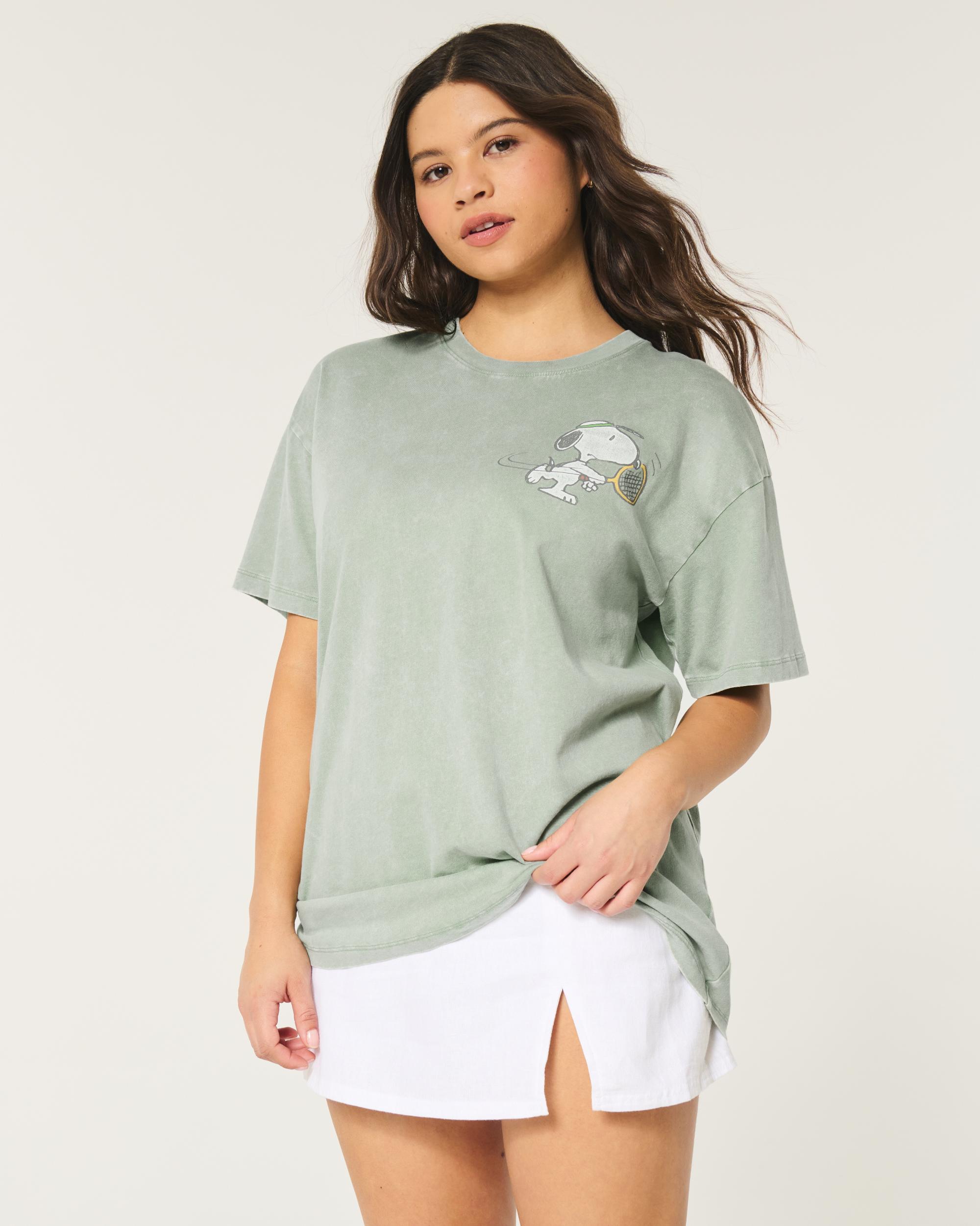 Oversized Peanuts Tennis Graphic Tee Product Image