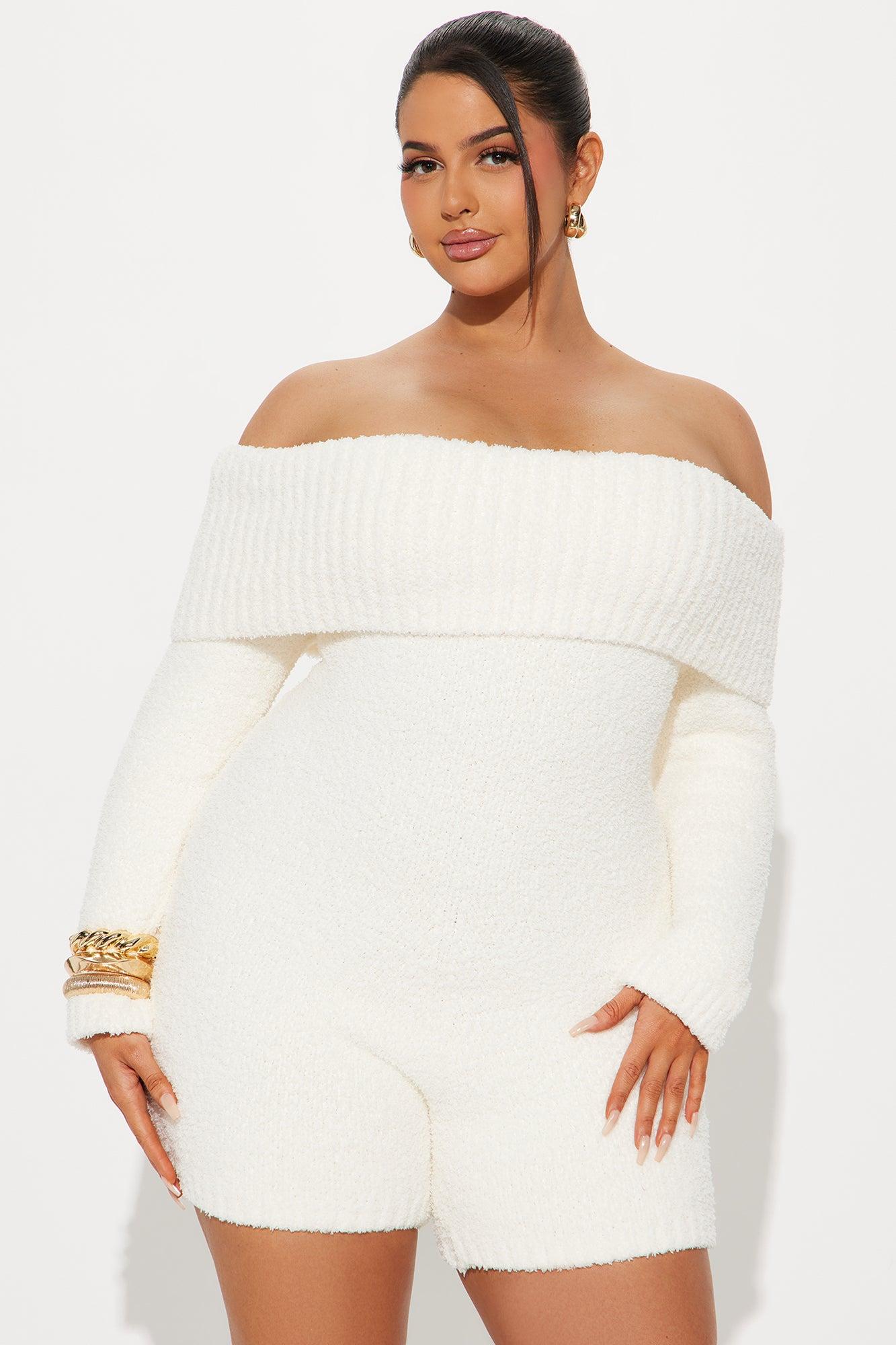 Time Well Spent Cozy Romper - Ivory Product Image