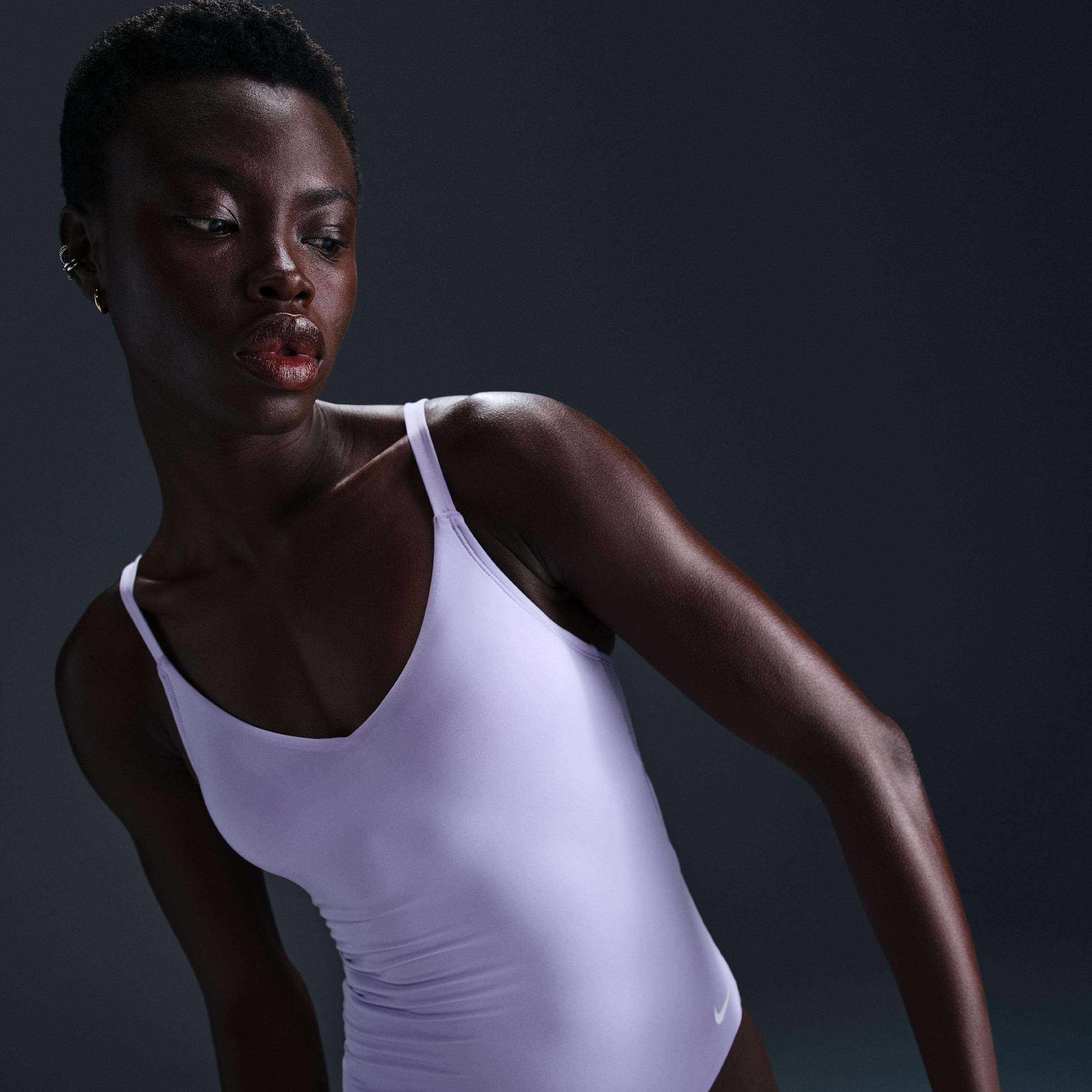 Nike Womens Swim Essential V-Neck One-Piece | NESSF232-576 Product Image