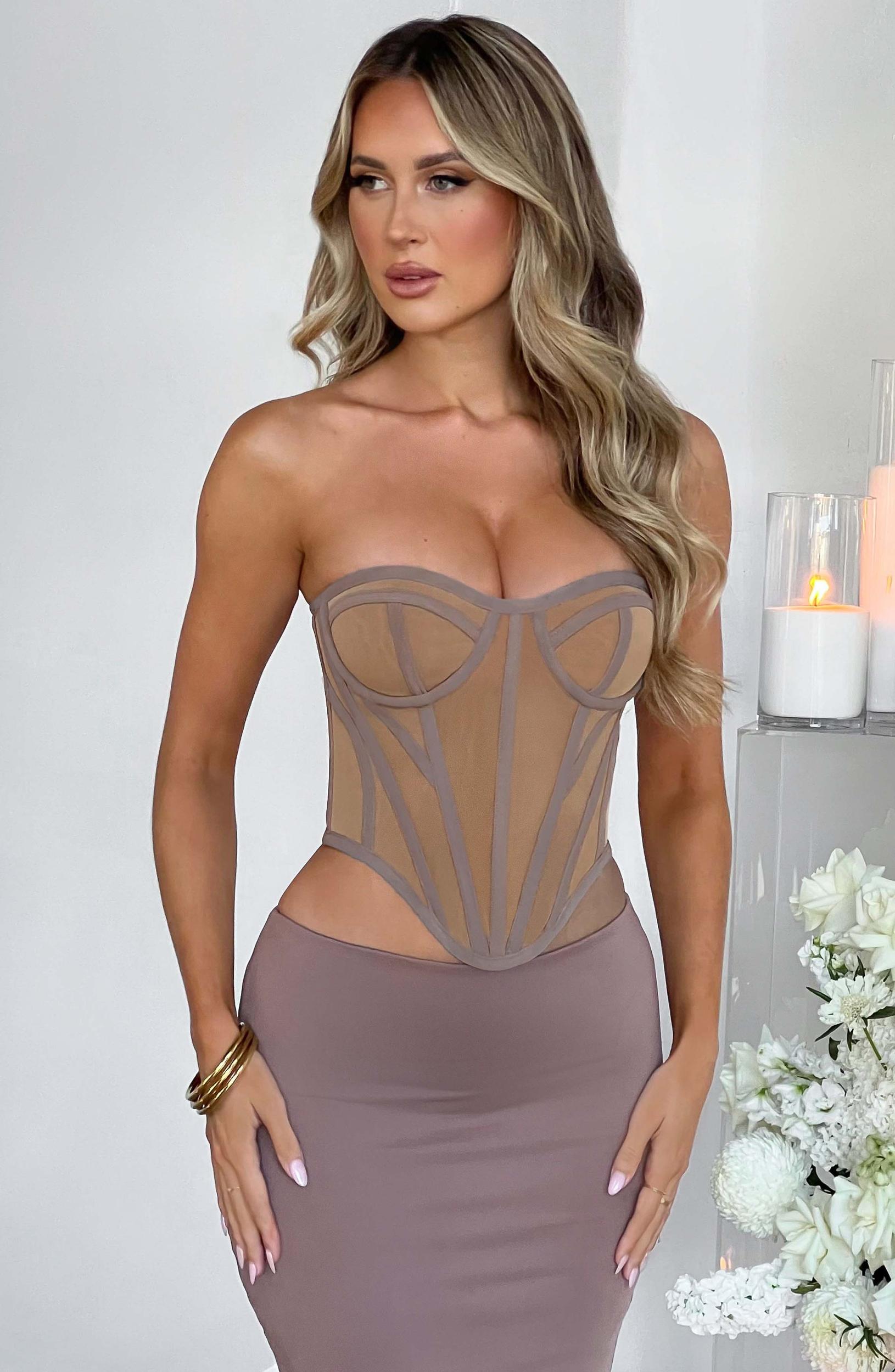 Santanna Corset - Chocolate/Nude Product Image