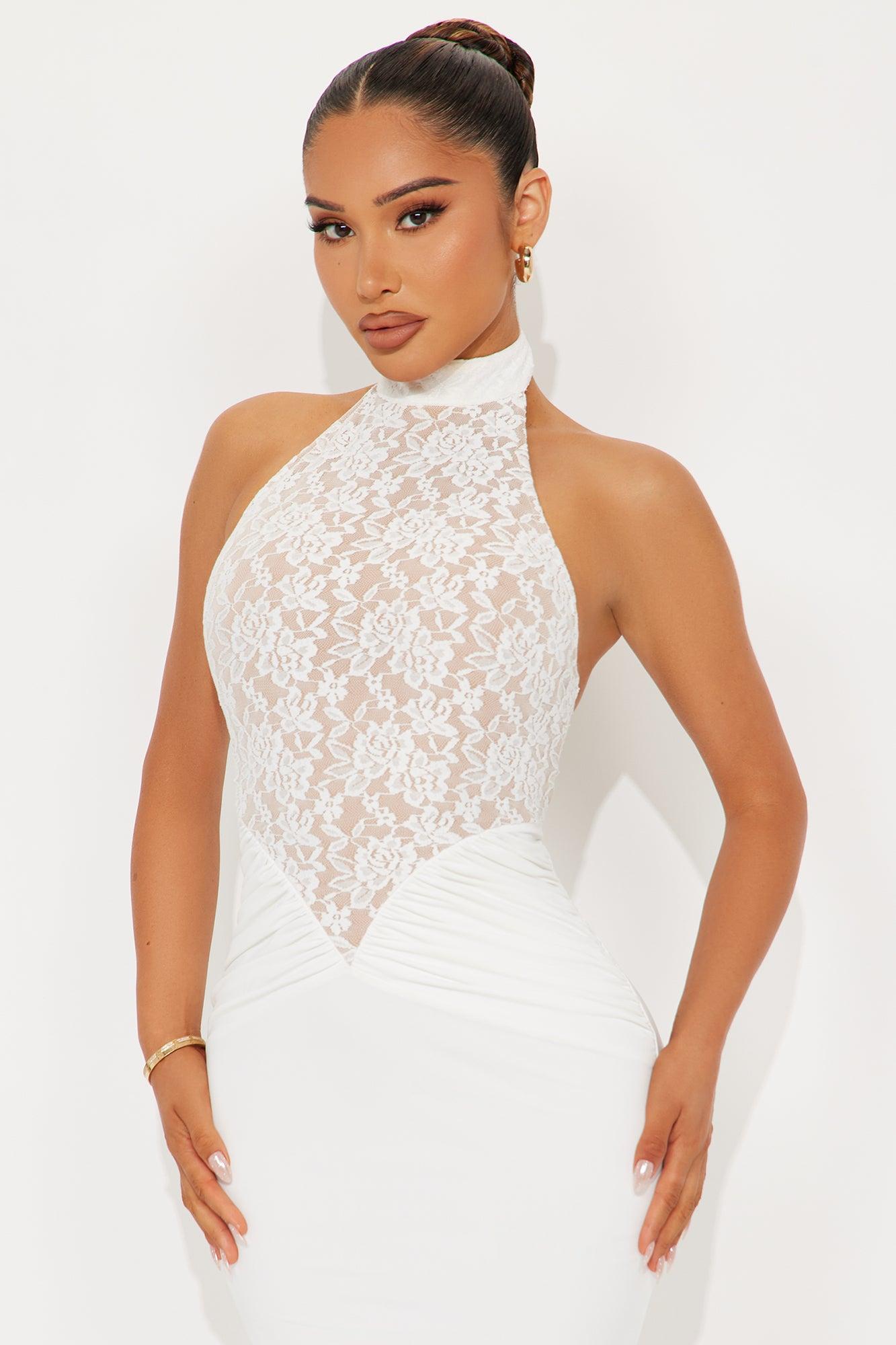 Tania Lace Midi Dress - White Female Product Image