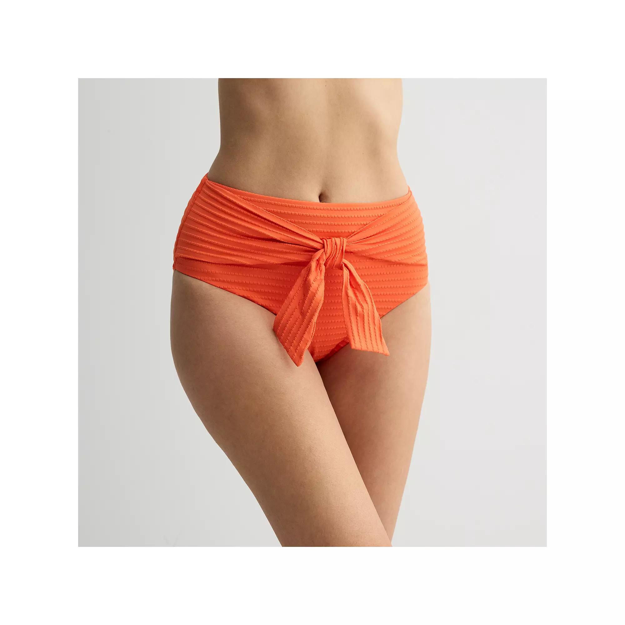 Women's Freshwater Bow Tie High Waist Swim Bottoms, Size: Small, Solar Flare Product Image