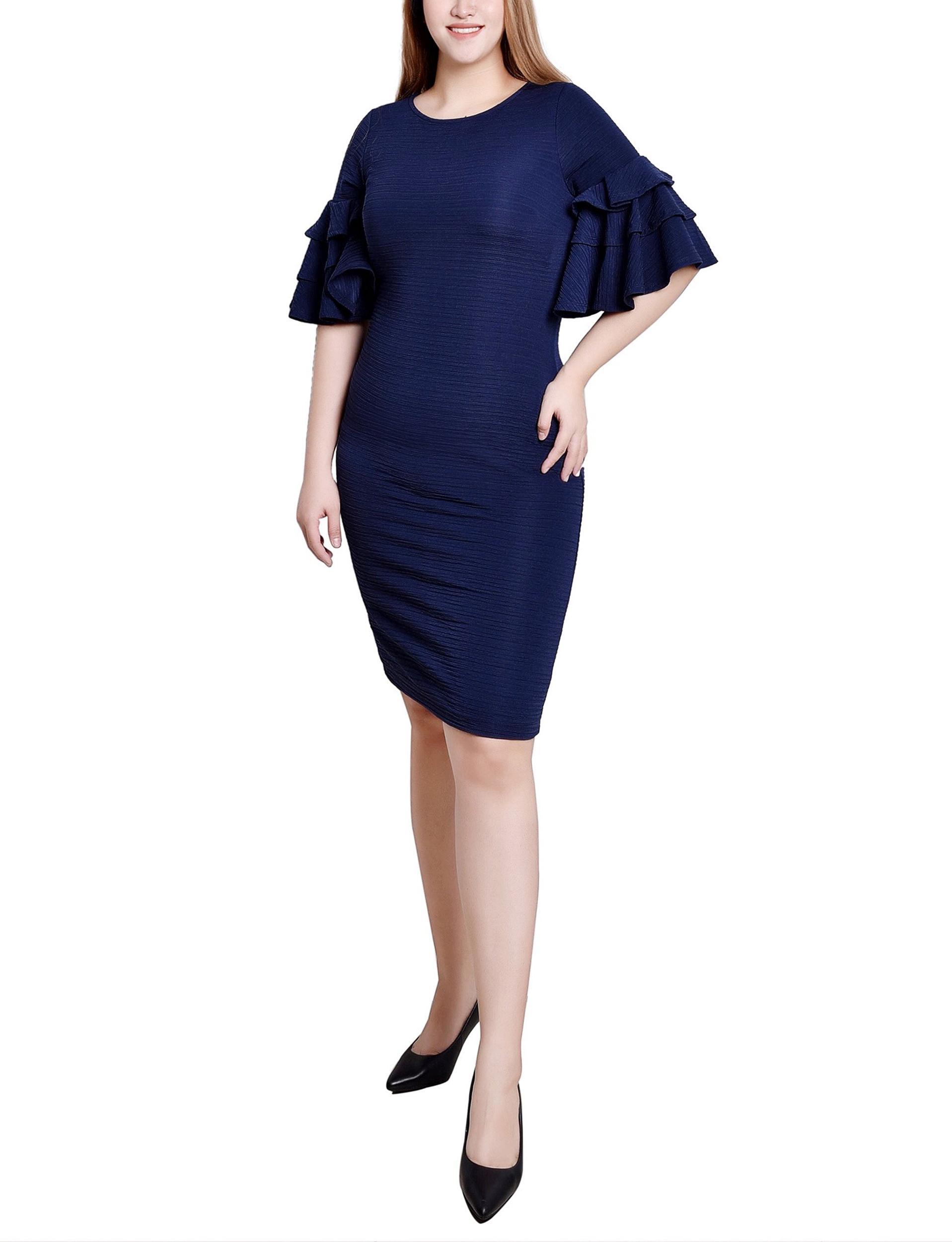 Navy Bolero Sleeve Body Con Dress Product Image