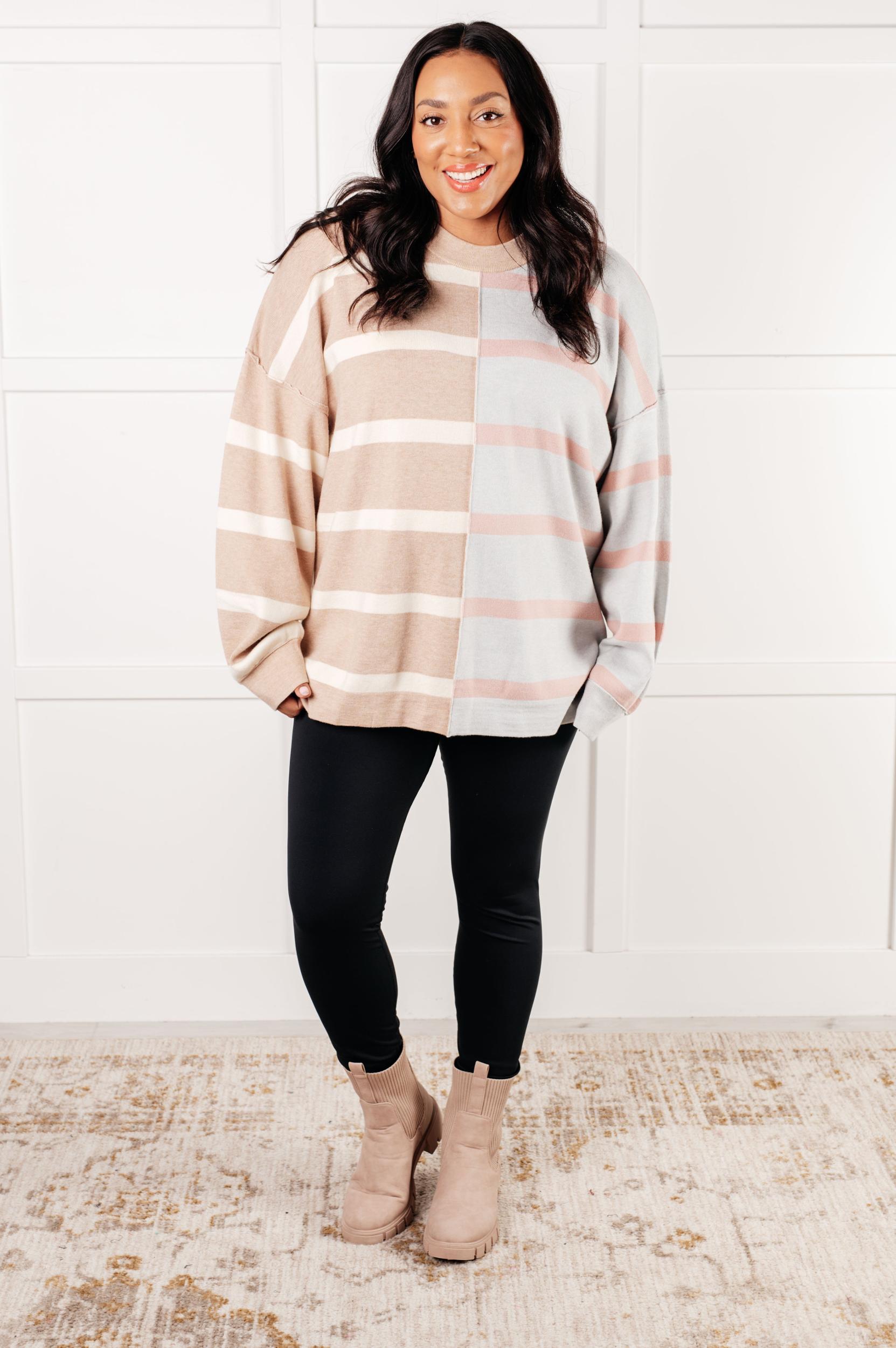 Exceptional Thought Striped Patchwork Sweater (Online Exclusive) Product Image