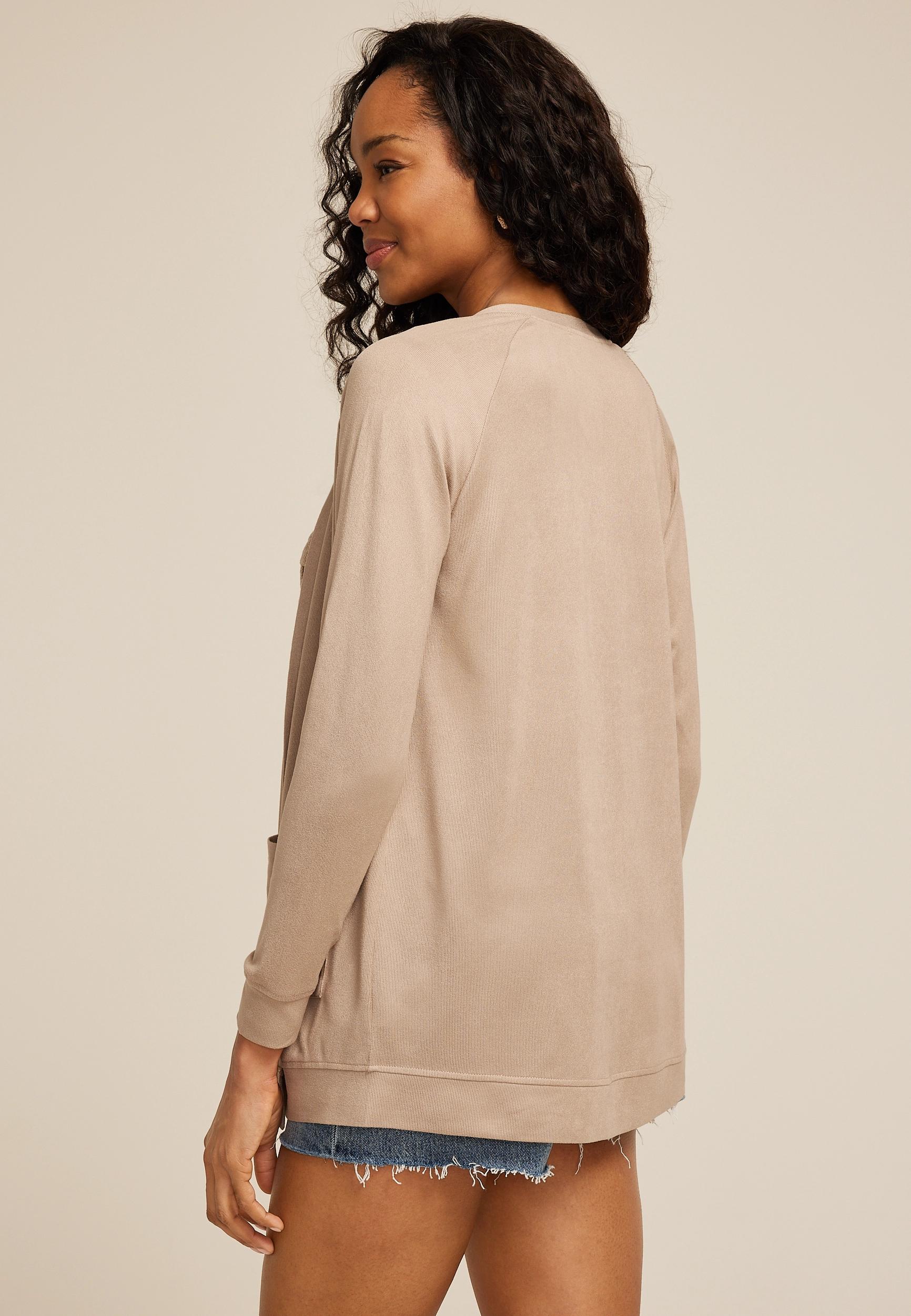 Knit Open Front Pocket Cardigan Product Image