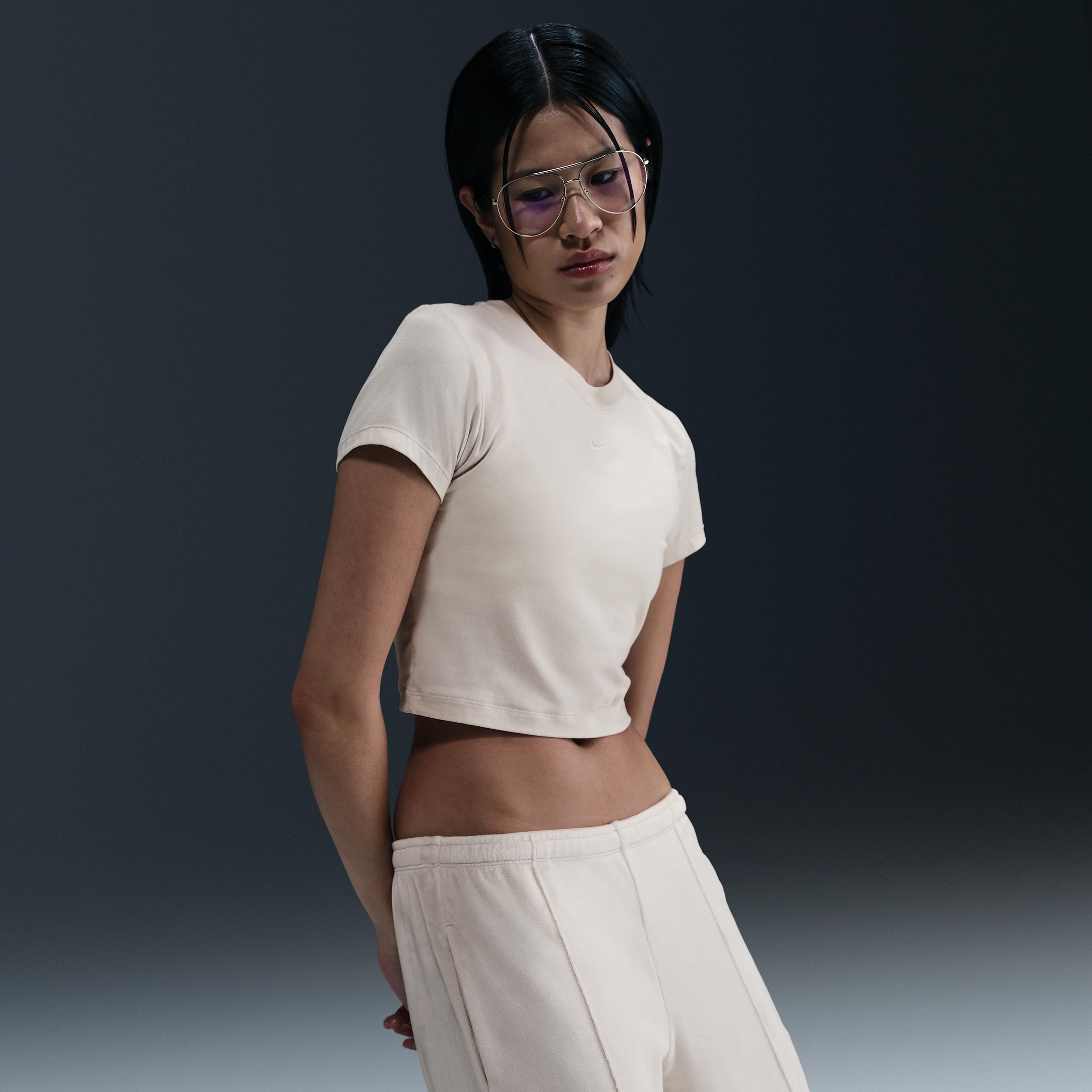 Womens Nike Sportswear Chill Knit Cropped T-Shirt | HF9538-423 Product Image