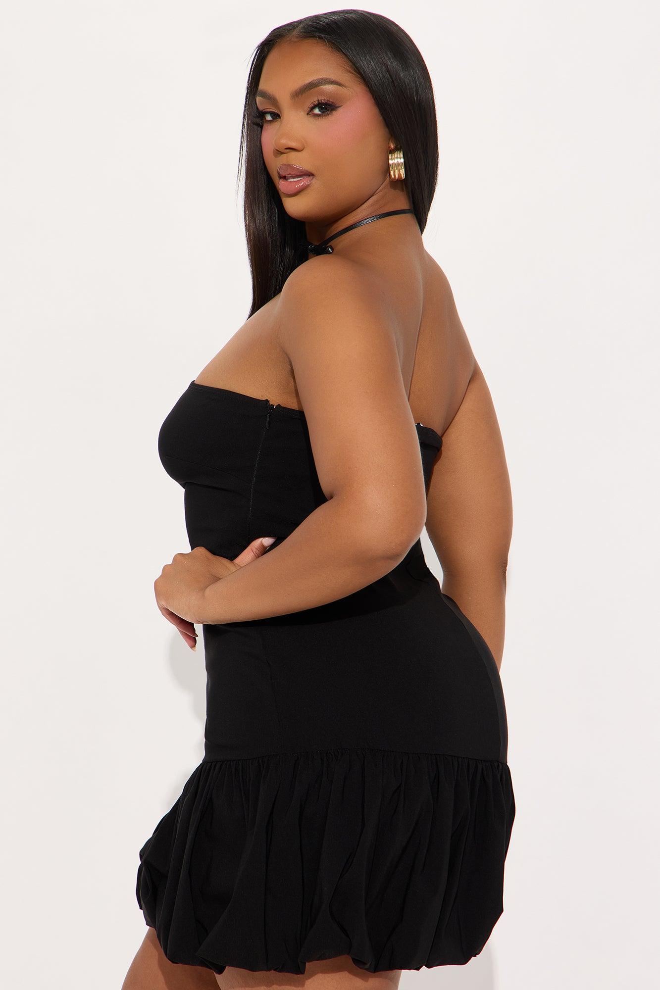 Very Dapper Bubble Mini Dress - Black Product Image