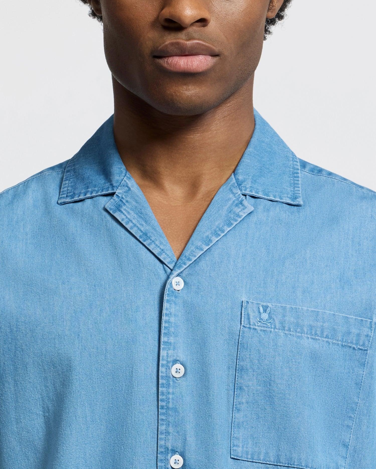 MENS KERVIN LIGHTWEIGHT DENIM WOVEN SHIRT - B6Q467F200 Male Product Image