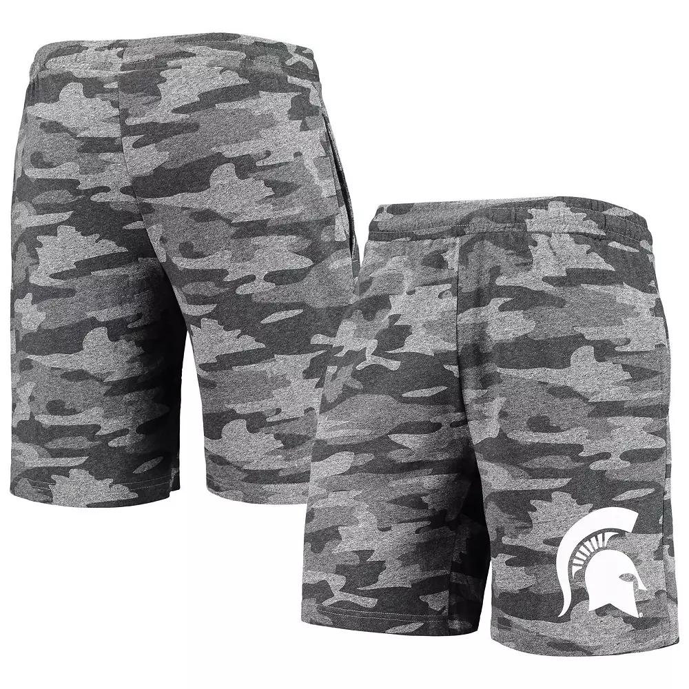 Men's Concepts Sport Charcoal/Gray Michigan State Spartans Camo Backup Terry Jam Lounge Shorts,  Product Image