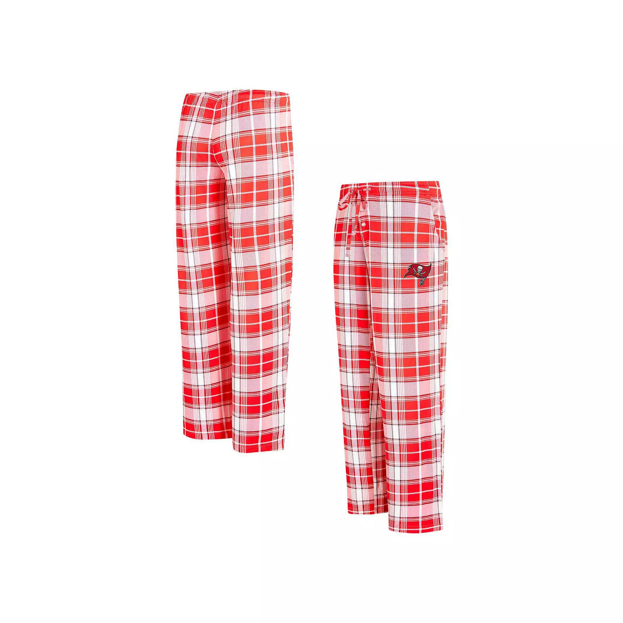 Women's Concepts Sport Red Tampa Bay Buccaneers Ashford Plaid Knit Pants, Size: 2XL Product Image