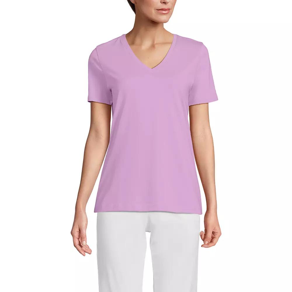 Petite Lands' End Relaxed-Fit Supima Cotton V-Neck Tee, Women's,  Product Image