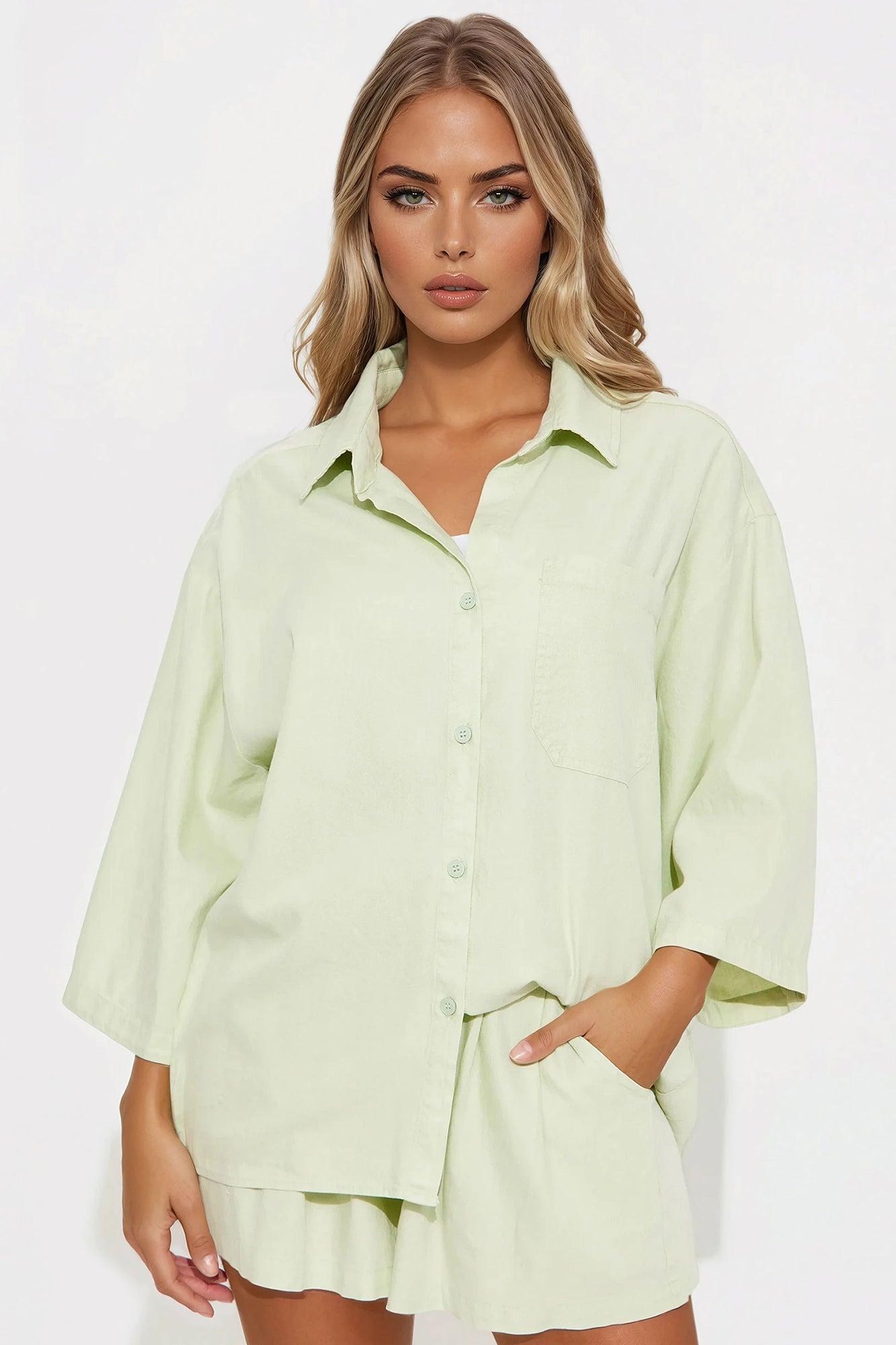 Willow Washed Short Set - Mint Product Image