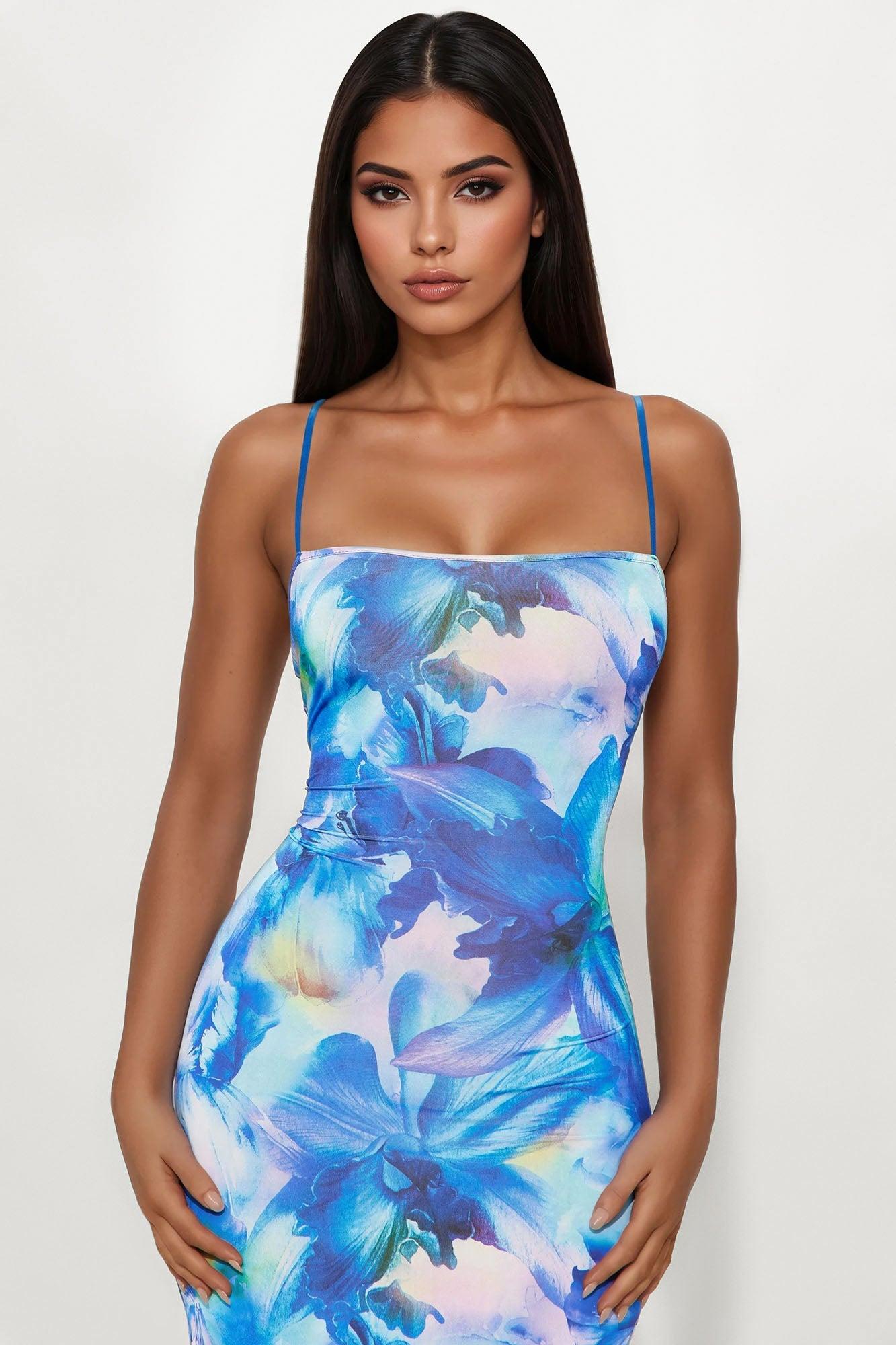 Nathalia Floral Maxi Dress Set - Blue/combo Female Product Image