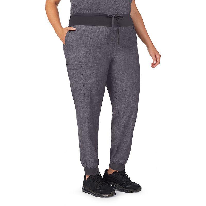 Plus Size Cuddl Duds® Scrubs Jogger Pants, Women's, Size: 2XL, Grey Heather Gray Product Image