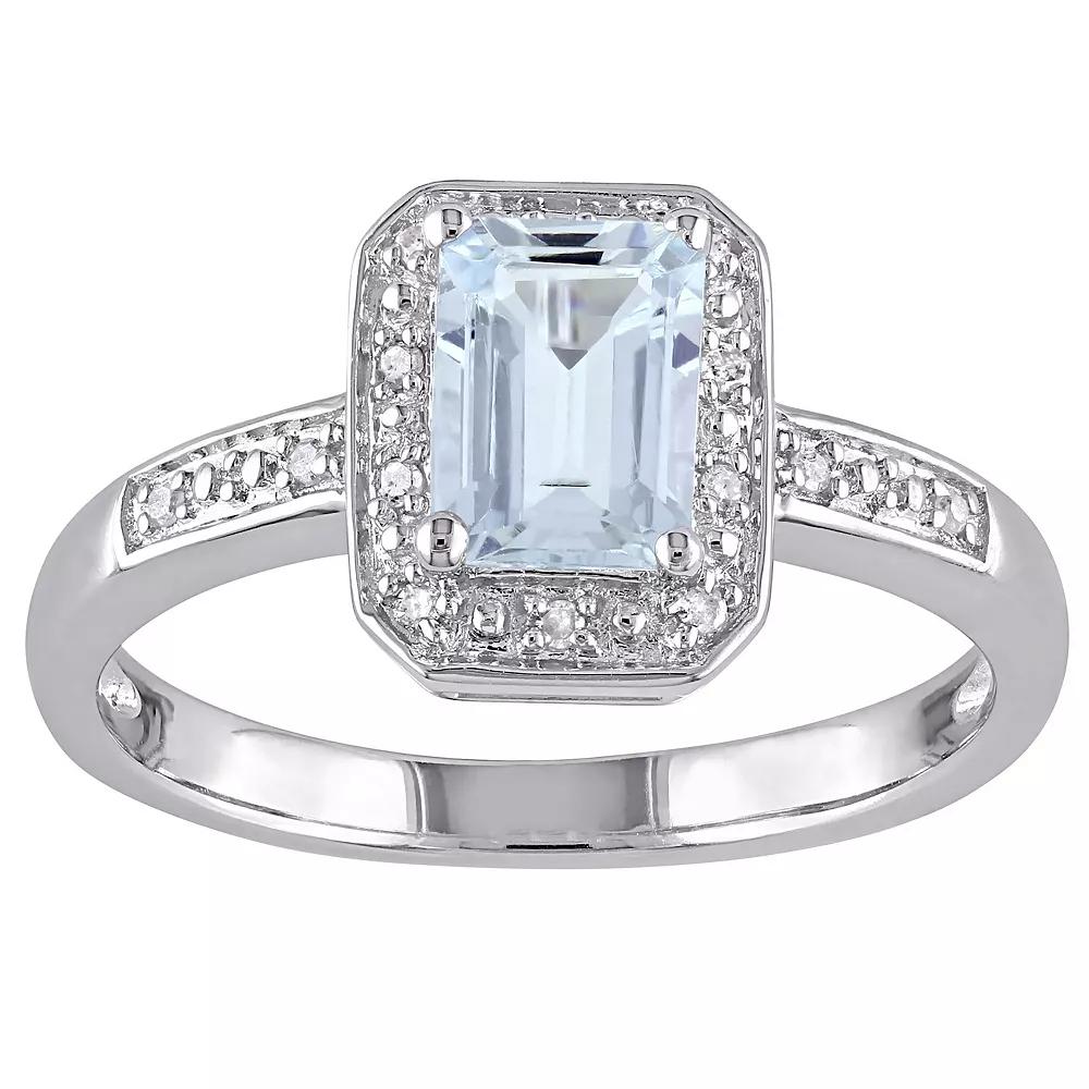Stella Grace Sterling Silver Aquamarine & Diamond Accent Fashion Ring, Women's,  Product Image