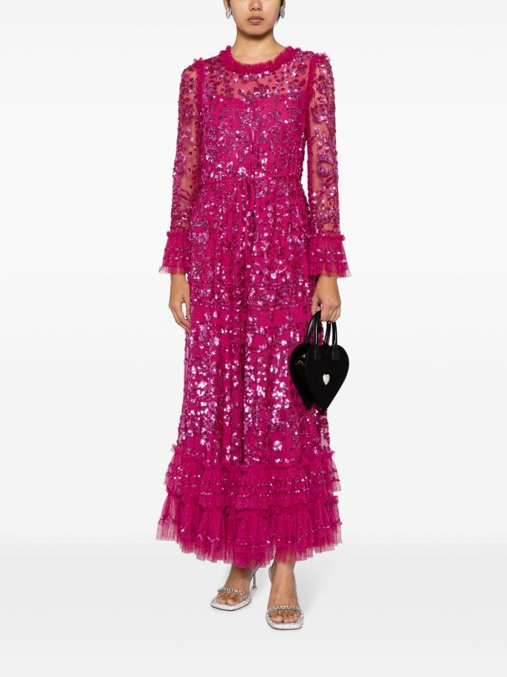 sequinned ruffled maxi dress Product Image