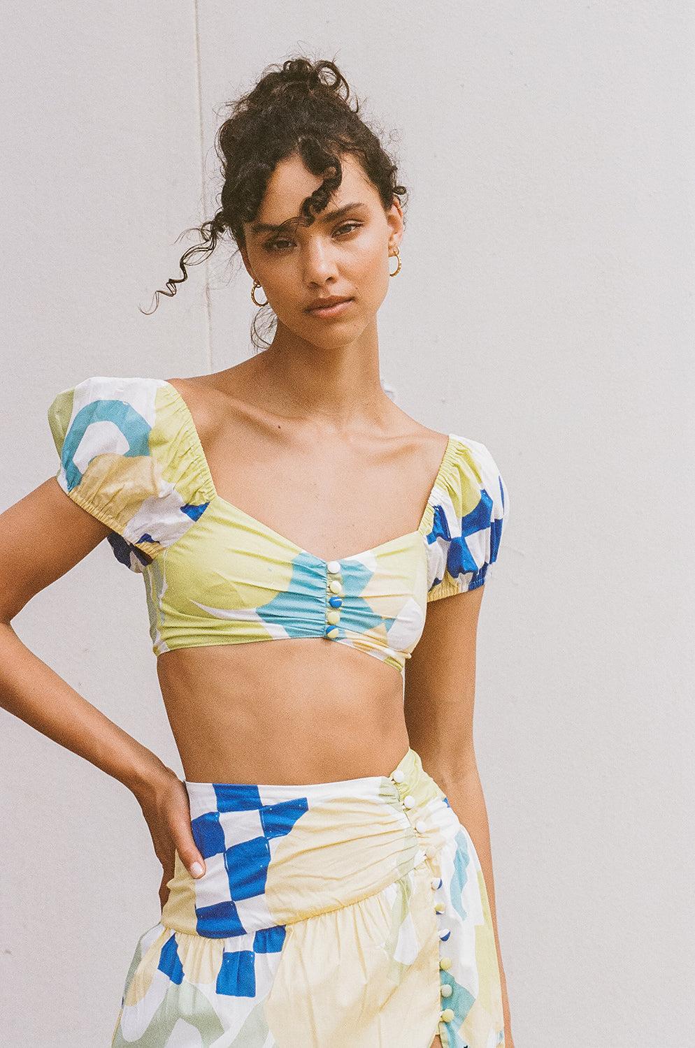 Bindi Maxi Skirt - Checker Floral Aliza Product Image