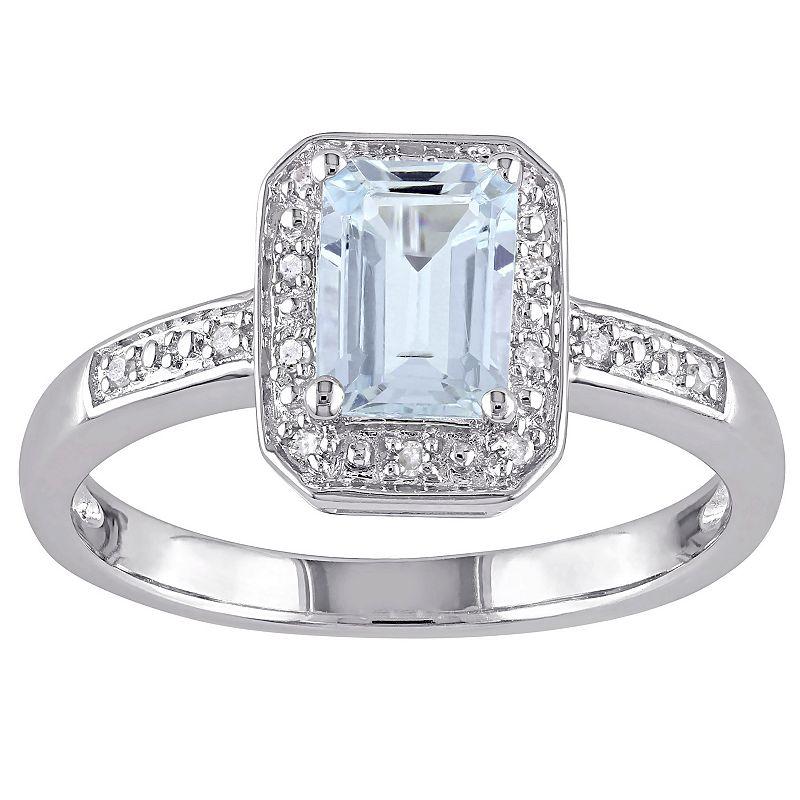 Stella Grace Sterling Silver Aquamarine & Diamond Accent Fashion Ring, Women's,  Product Image