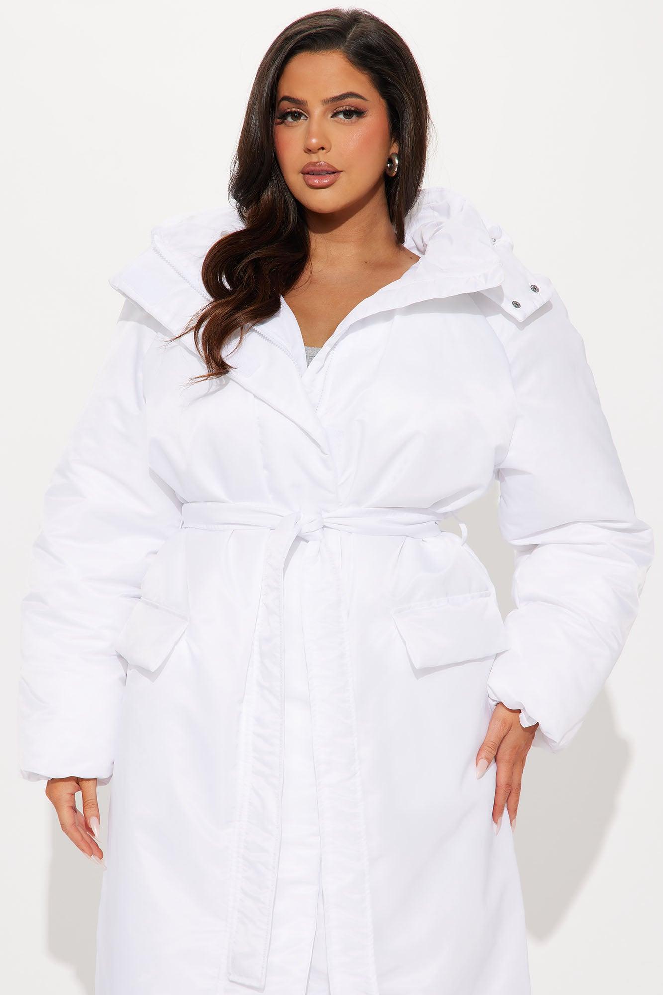 Got It On Her Own Puffer Trench - White Product Image