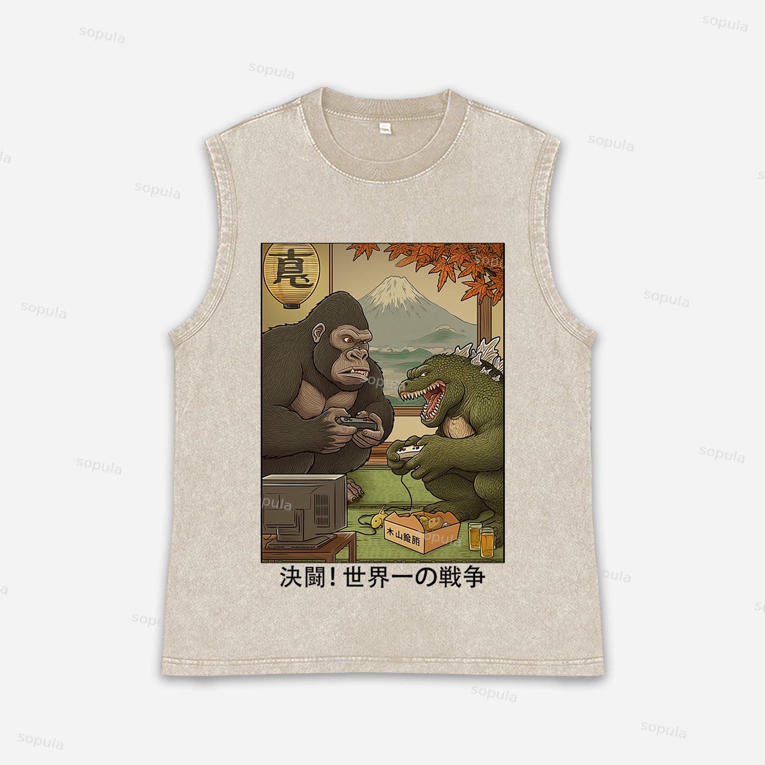 Monsters Play Games Acid Washed Tank Top Product Image