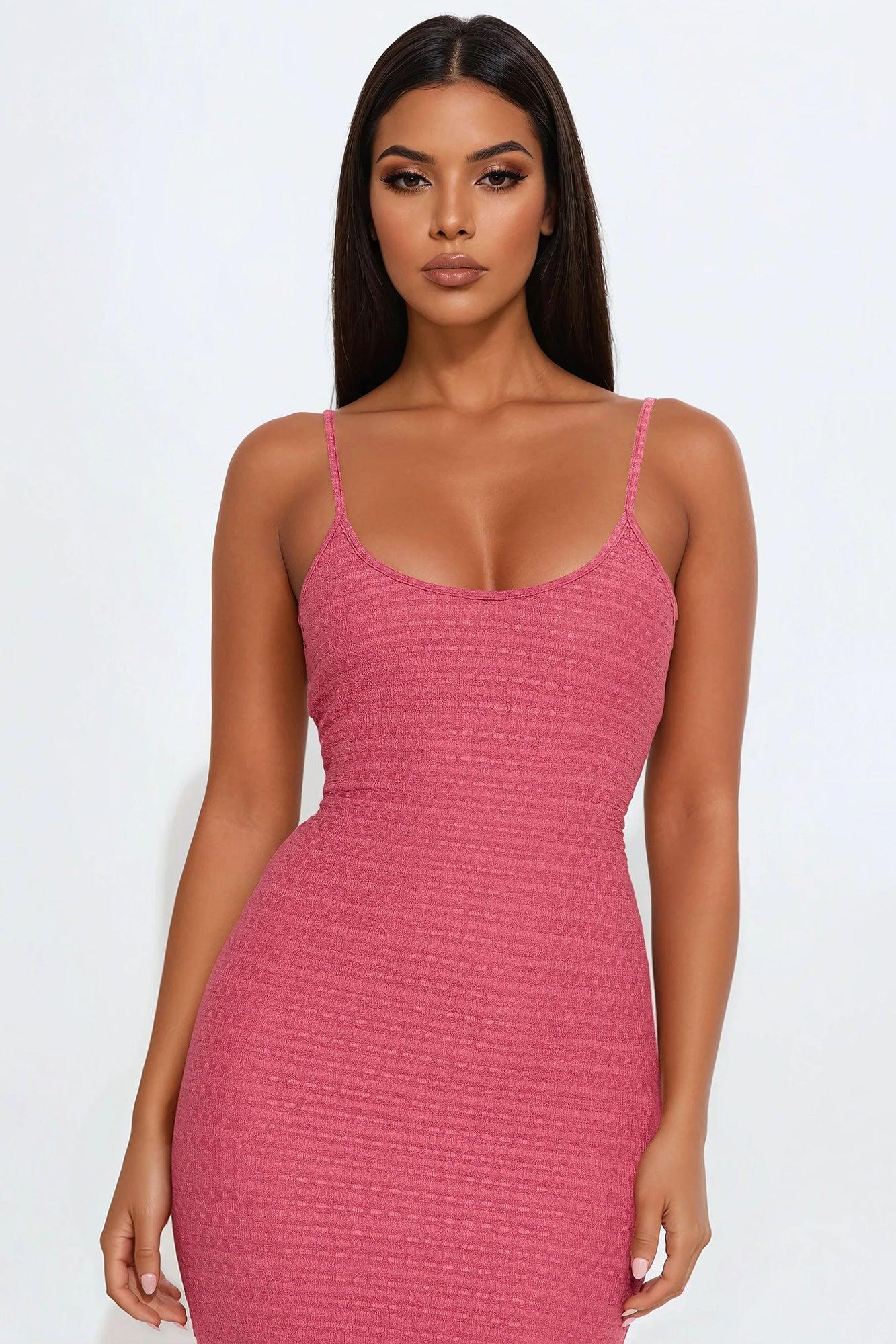 Lola Textured Maxi Dress - Mauve Product Image