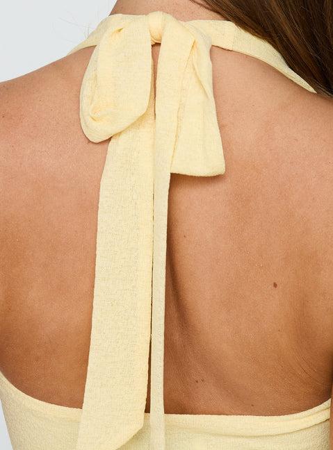 Amaleta Halter Ruched Mini Dress Butter Product Image