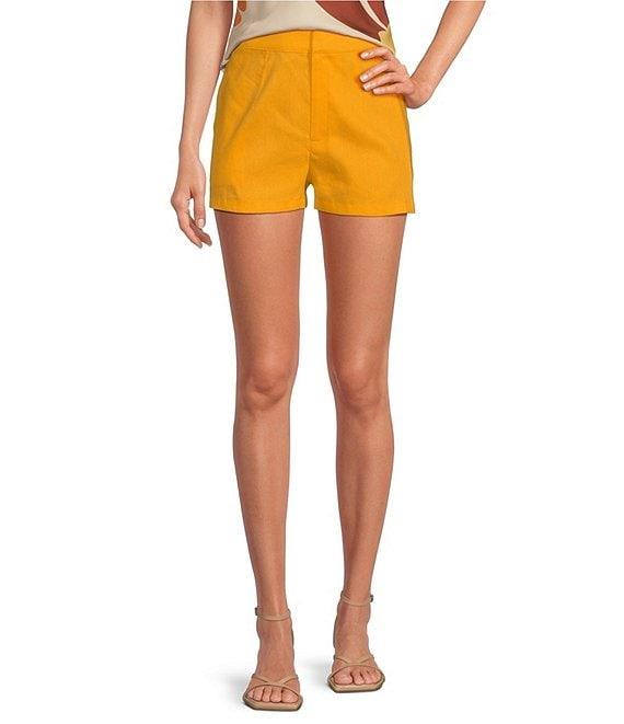 Gianni Bini Lila Flat Front Linen Shorts Product Image