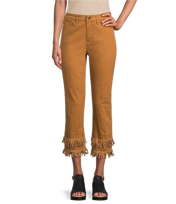 John Mark Straight Leg 5-Pocket Fringe Hem Crop Jeans Product Image
