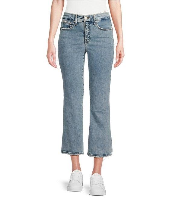 Good American Good Legs Mid Rise Cropped Mini Boot Jeans Product Image