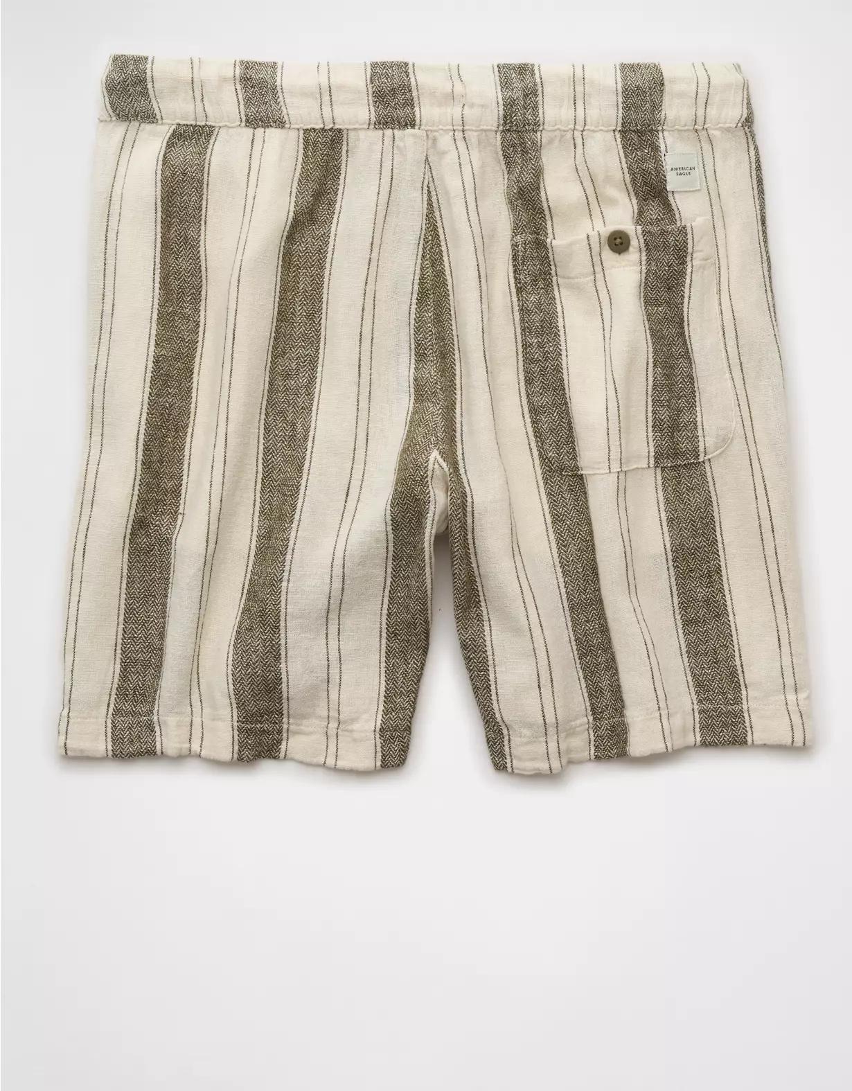 AE 7" Linen-Blend Striped Lived-In Trekker Short Product Image