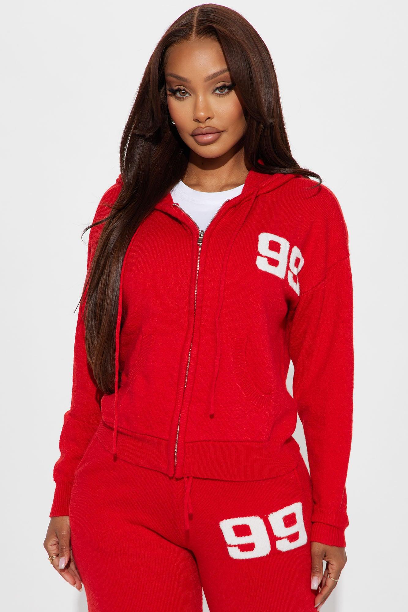 99 Problems Sweater Pant Set - Red Product Image