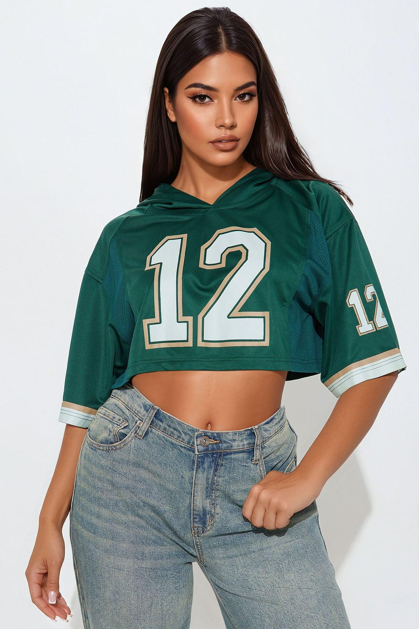 Your Biggest Fan Hooded Jersey - Green/combo Product Image