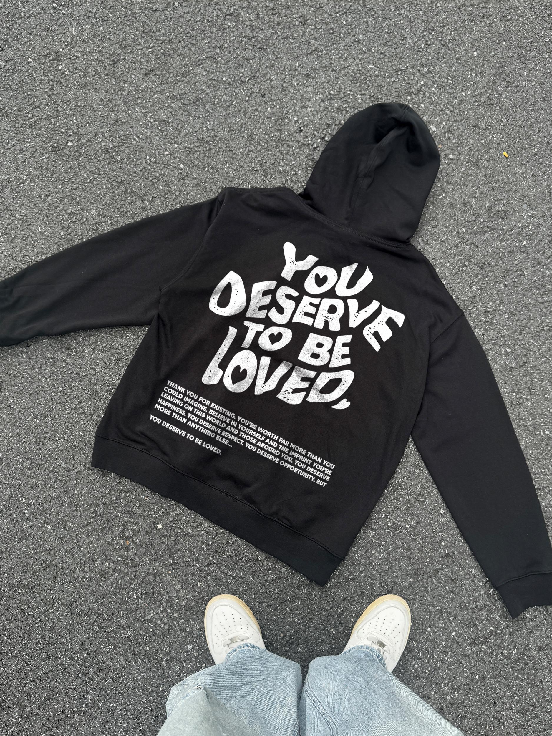Sopula You Deserve To Be Loved Print Graphic Pullover Hoodie Product Image