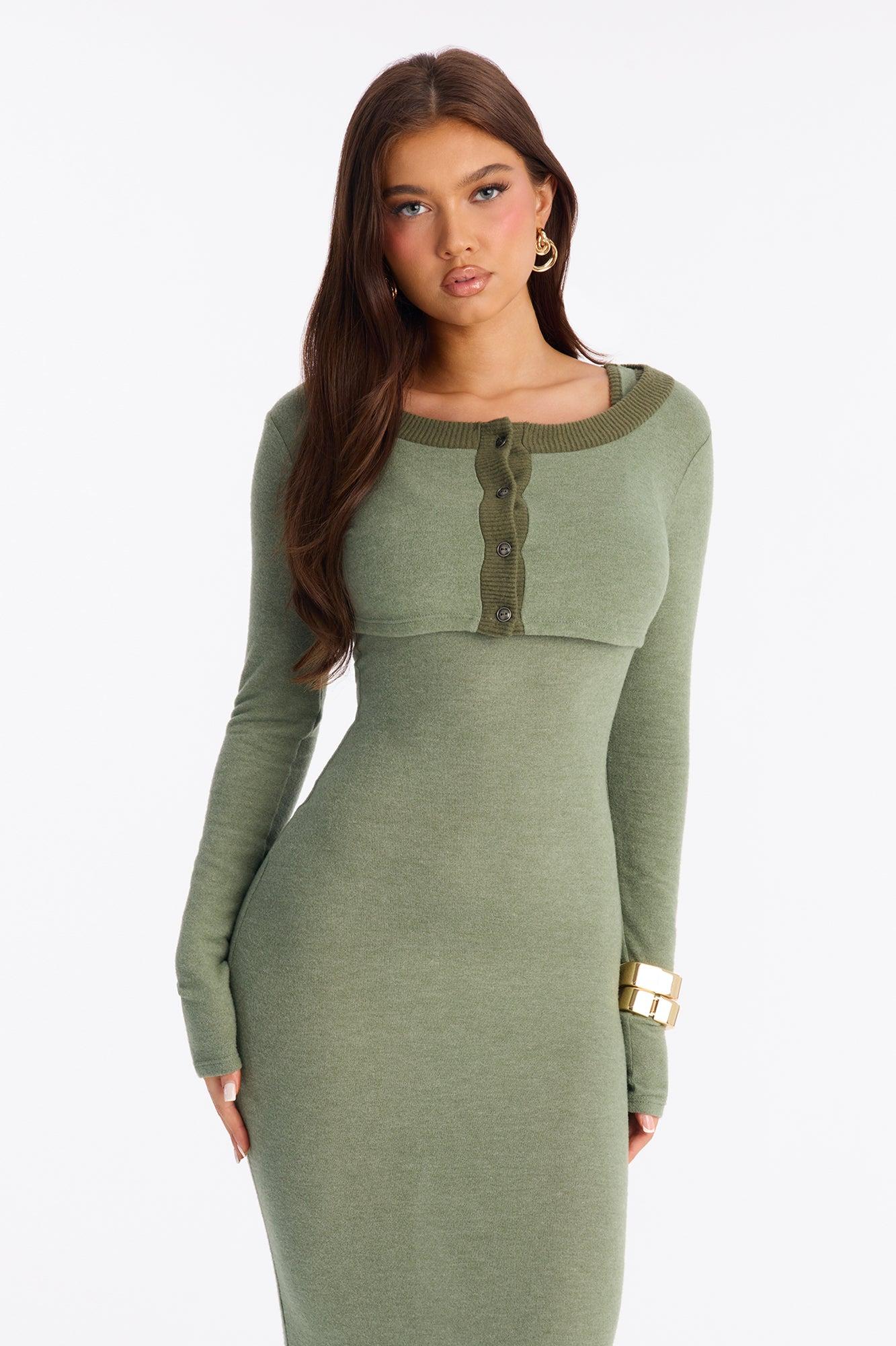 Literally No Maxi Dress Set - Olive Female Product Image