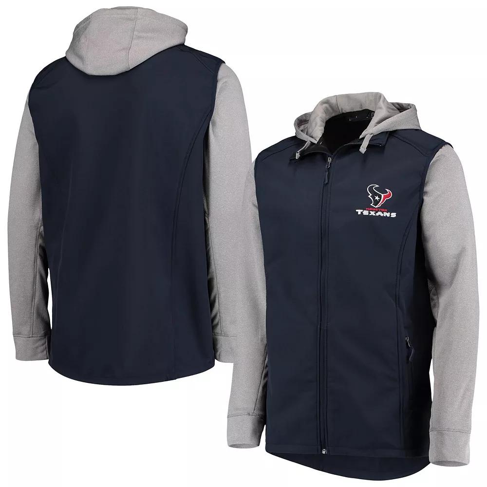 Men's Dunbrooke Navy/Gray Houston Texans Big & Tall Alpha Full-Zip Hoodie Jacket, Size: XLT, Blue Product Image
