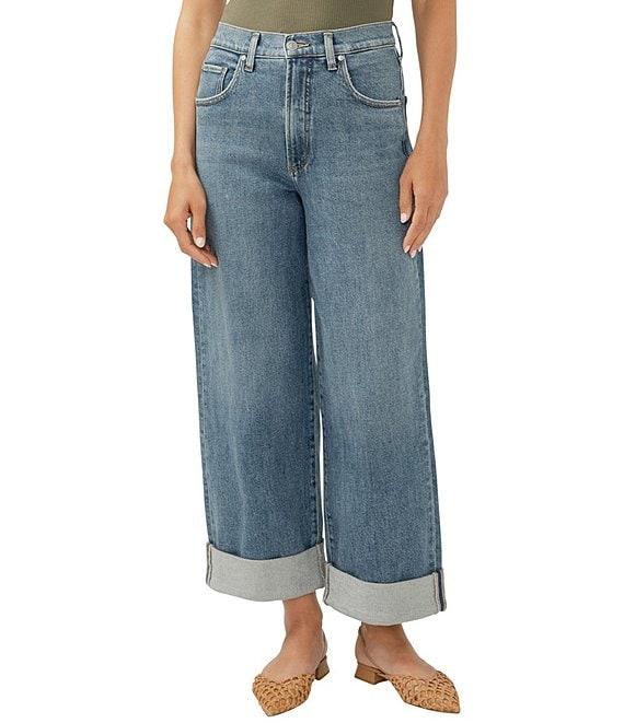 Silver Jeans Co. Be Easy High Rise Relaxed Fit Wide Leg Cuffed Jeans Product Image