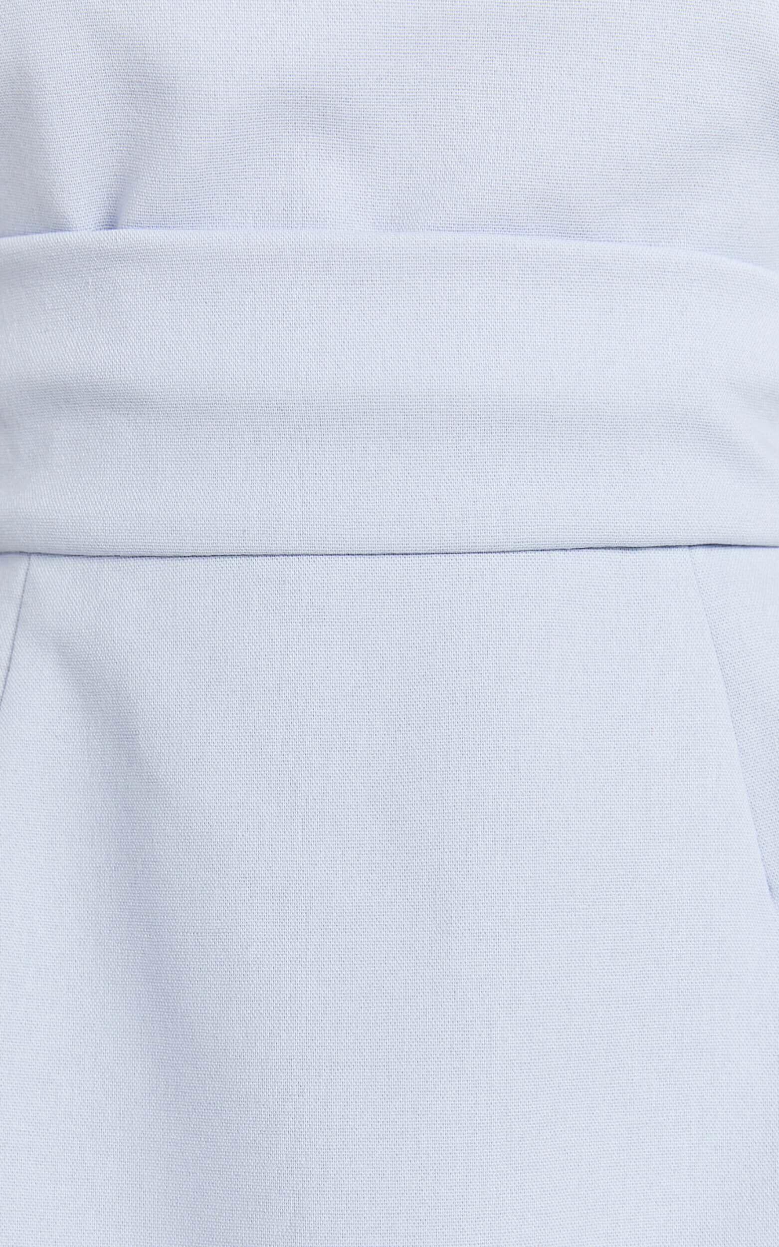 Millie Mini Dress - Linen Strapless Mini Dress in Blue Product Image