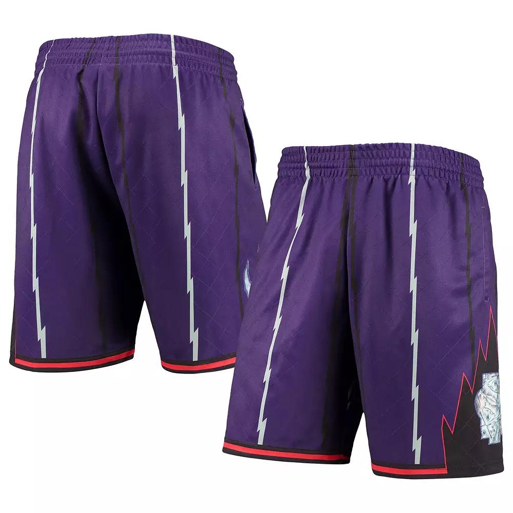 Men's Mitchell & Ness Purple Toronto Raptors 1998 Hardwood Classics 75th Anniversary Swingman Shorts,  Product Image