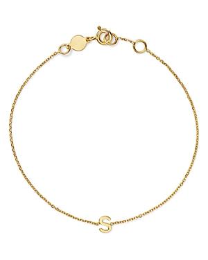 Womens 14K Yellow Gold Initial Charm Bracelet Product Image