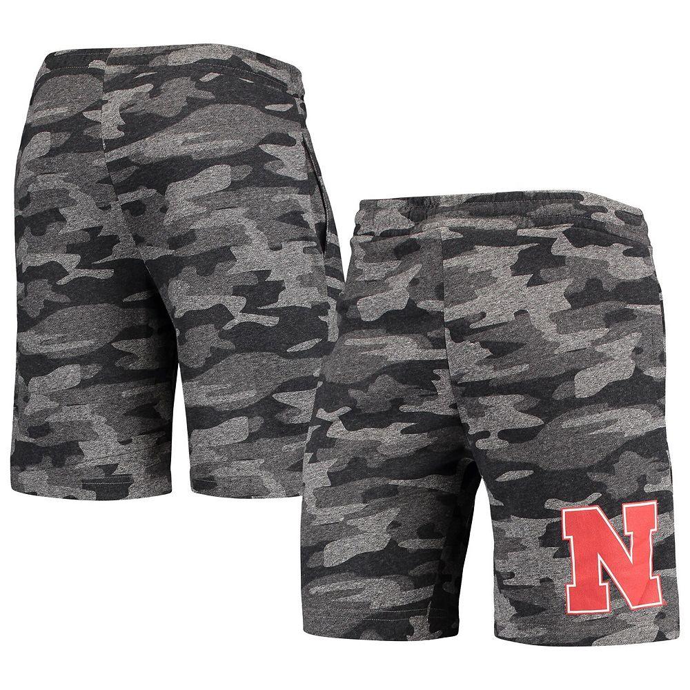 Men's Concepts Sport Charcoal/Gray Nebraska Huskers Camo Backup Terry Jam Lounge Shorts,  Product Image